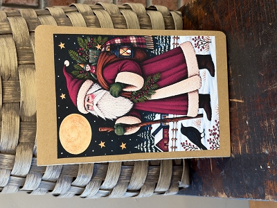 Folk Art Santa with Presents Notepad 60 Pages 8.5